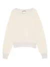 Twinset Twin-set Boat Neck Sweater In Soft Wool-cashmere Blend In Sand