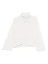 Twinset Cable-knit Turtleneck Sweater In White