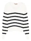 Twinset Striped Sweater In White