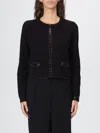 Twinset Embellished Stud-detail Cardigan In Black