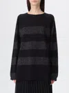 Twinset Striped-pattern Sweater In Black
