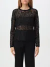 Twinset Lace-effect Jacquard Top In Schwarz