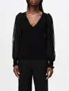 Twinset Knitwear Blouse With Deep V-neckline In Schwarz