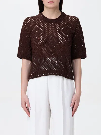 TWINSET SWEATER TWINSET WOMAN COLOR BROWN,G80400032