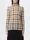 Twinset Turtle Neck Sweater Print In Brown