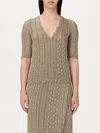 Twinset Beige Lurex Sweater In Gold