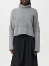 Twinset Sequined-stripes Roll-neck Jumper In 灰色