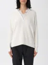 Twinset Angora Blend Sweater With Lace In White