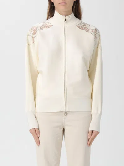 Twinset Sweater  Woman Color White In Animal Print