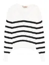 Twinset Striped Sweater In White