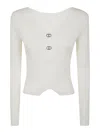 Twinset Long-sleeved Pullover Sweater In White