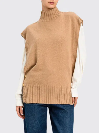 Twinset Sweater Woman Color Beige In Brown
