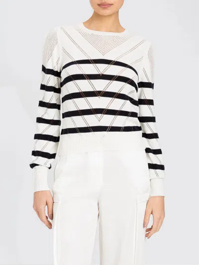 TWINSET TWINSET STRIPED COTTON AND CASHMERE KNIT,H86663009