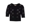 Twinset Open-knit V-neck Cardigan In Black