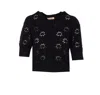 Twinset Open-knit V-neck Cardigan In Black