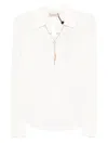 Twinset Chain-embellished Polo Blouse In Neutral