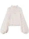 Twinset Twin-set Lace-detail Beige Sweater In Beige