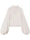 Twinset Twin-set Lace-detail Beige Sweater In Beige