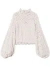 Twinset Twin-set Lace-detail Beige Sweater In Beige