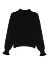 Twinset Wool Blend Sweater With High Neckline In Black