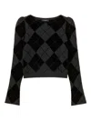 Twinset Pull Avec Losanges Et Incrustations In Black