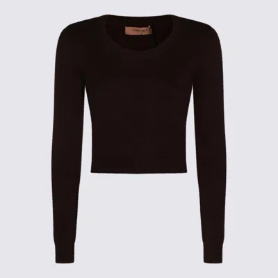 TWINSET SWEATERS BLACK CHOCOLATE