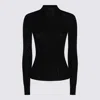Twinset Fitted Ribbed Knit Sweater With High Neckline In Black