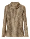 Twinset Twin-set Turtle Neck Sweater Print In Brown