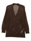 Twinset Button-front Open-knit Cardigan In Black