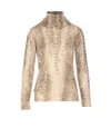 Twinset Twin-set Turtle Neck Sweater Print In Brown
