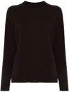 Twinset Twin-set Brushed Cashmere Mock Neck Sweater In Coffee/chocolate