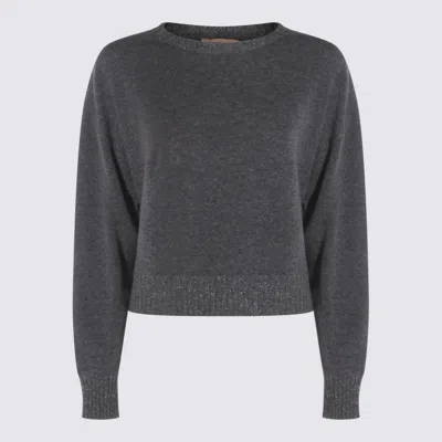 Twinset Sweaters Medium Mel. Grey/argento Lurex In Gray