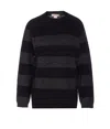 Twinset Striped-pattern Sweater In Black