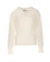 Twinset Pull En Mohair Mélangé In Neutral