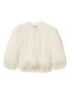 Twinset Fringe-trimmed Jacket In Neutral