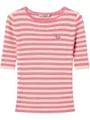 Twinset Striped T-shirt With Short Sleeves In Pink