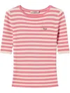 Twinset Striped T-shirt With Short Sleeves In Pink