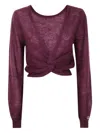 Twinset Jean Noir Avec Ceinture Et Grande Boucle In Purple