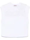 Twinset Cotton T-shirt With Lace Application In White