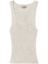 Twinset Twin-set Linen-blend Casual Sweater In White