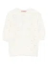 Twinset Floral-pattern Button-down Cardigan In White