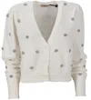 Twinset White Cropped Cardigan In White