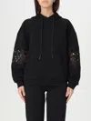 Twinset Hoodie With Macramé In Black