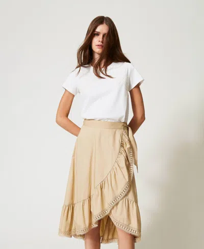 Twinset T-shirt Avec Broderie Cornely In White