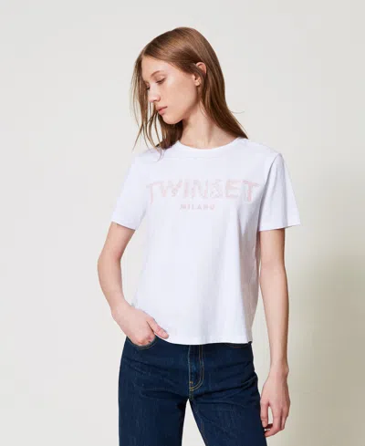 Twinset T-shirt Avec Broderie Siglée Oval T In Multi