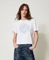 Twinset Graphic Floral Print T-shirt In White