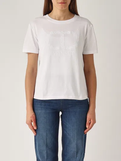 TWINSET T-SHIRT CON OVAL-T RICAMATO T-SHIRT