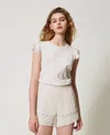 Twinset T-shirt Regular Avec Broderie In White