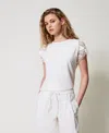 Twinset T-shirt Regular Avec Dentelle In White