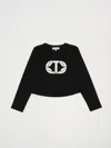 Twinset Logo-print Cropped T-shirt In Nero